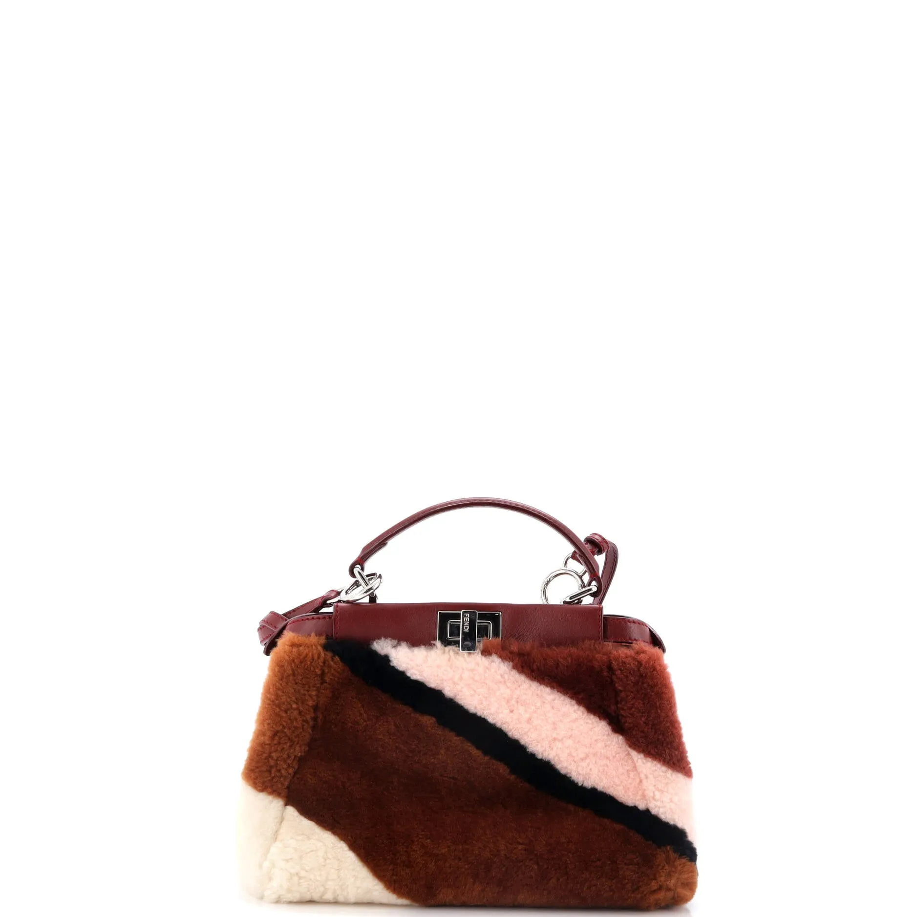 Peekaboo Bag Printed Shearling and Leather Mini