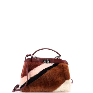 Peekaboo Bag Printed Shearling and Leather Mini