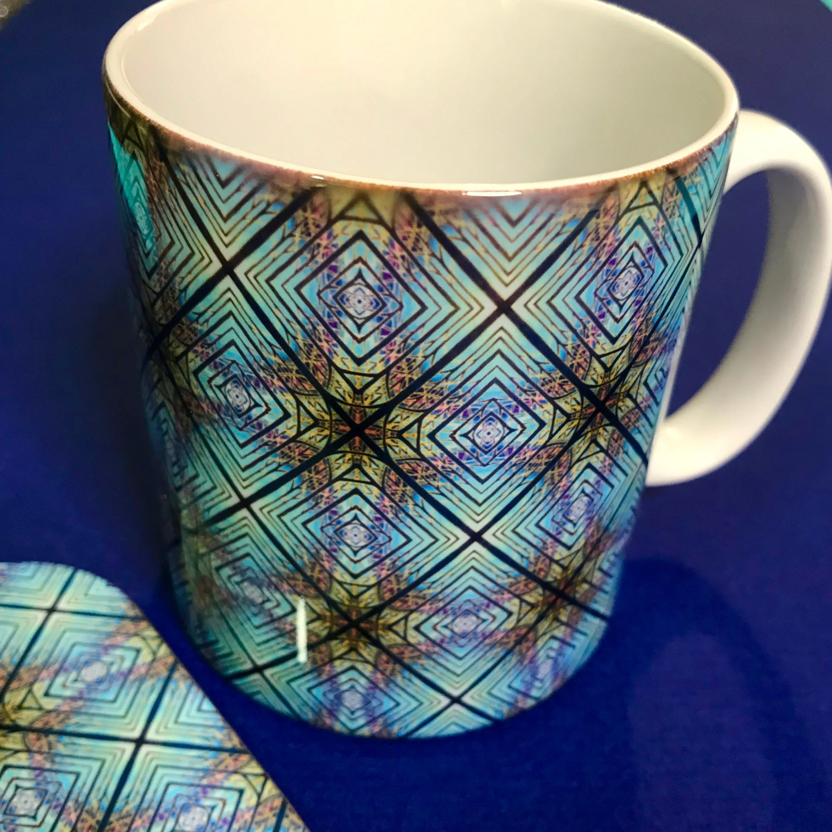 Persian Mug and Coaster Box Set or Mug only - Colourful Mug Set - Persian Mug Gift