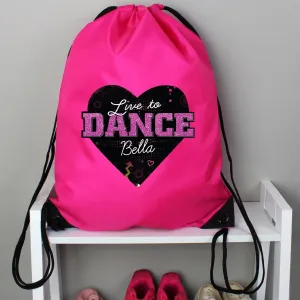 Personalised Live to Dance Pink Kit Bag