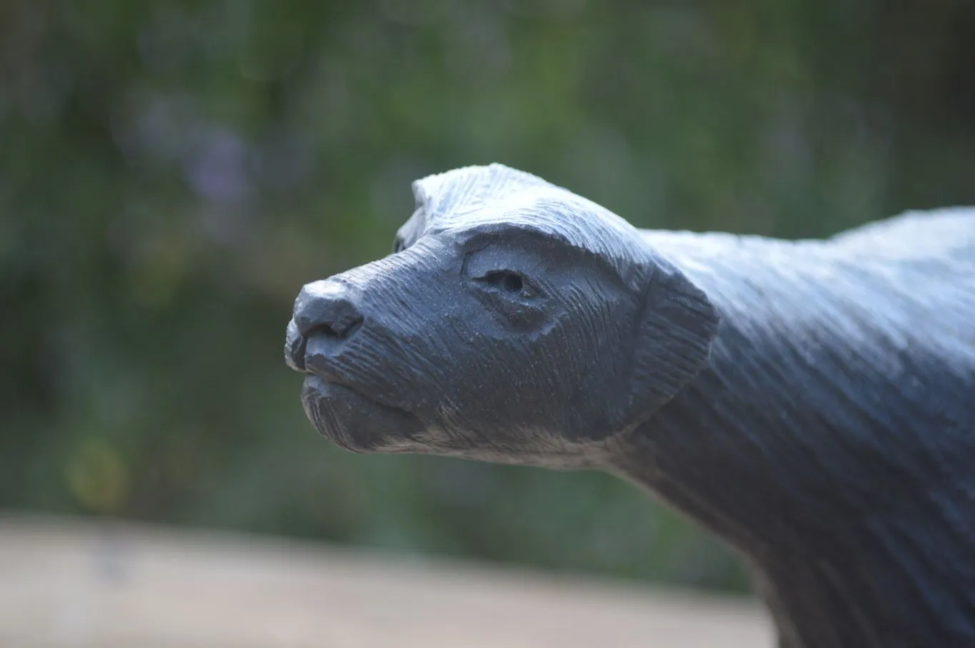 Polished Groovy Black & White Soapstone Honey Badger Carving  x 1 From Zimbabwe