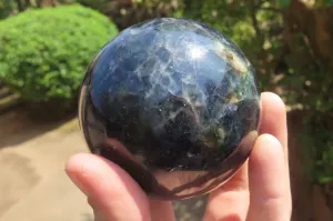 Polished Iolite Water Sapphire Spheres x 2 From Madagascar