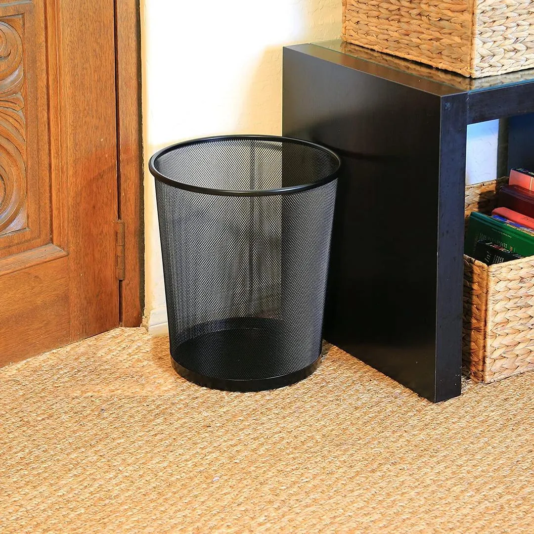 Portable Mesh Round Open Top Trash Can