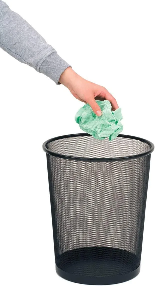 Portable Mesh Round Open Top Trash Can