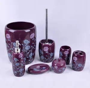 Purple Bathroom Accessory Set