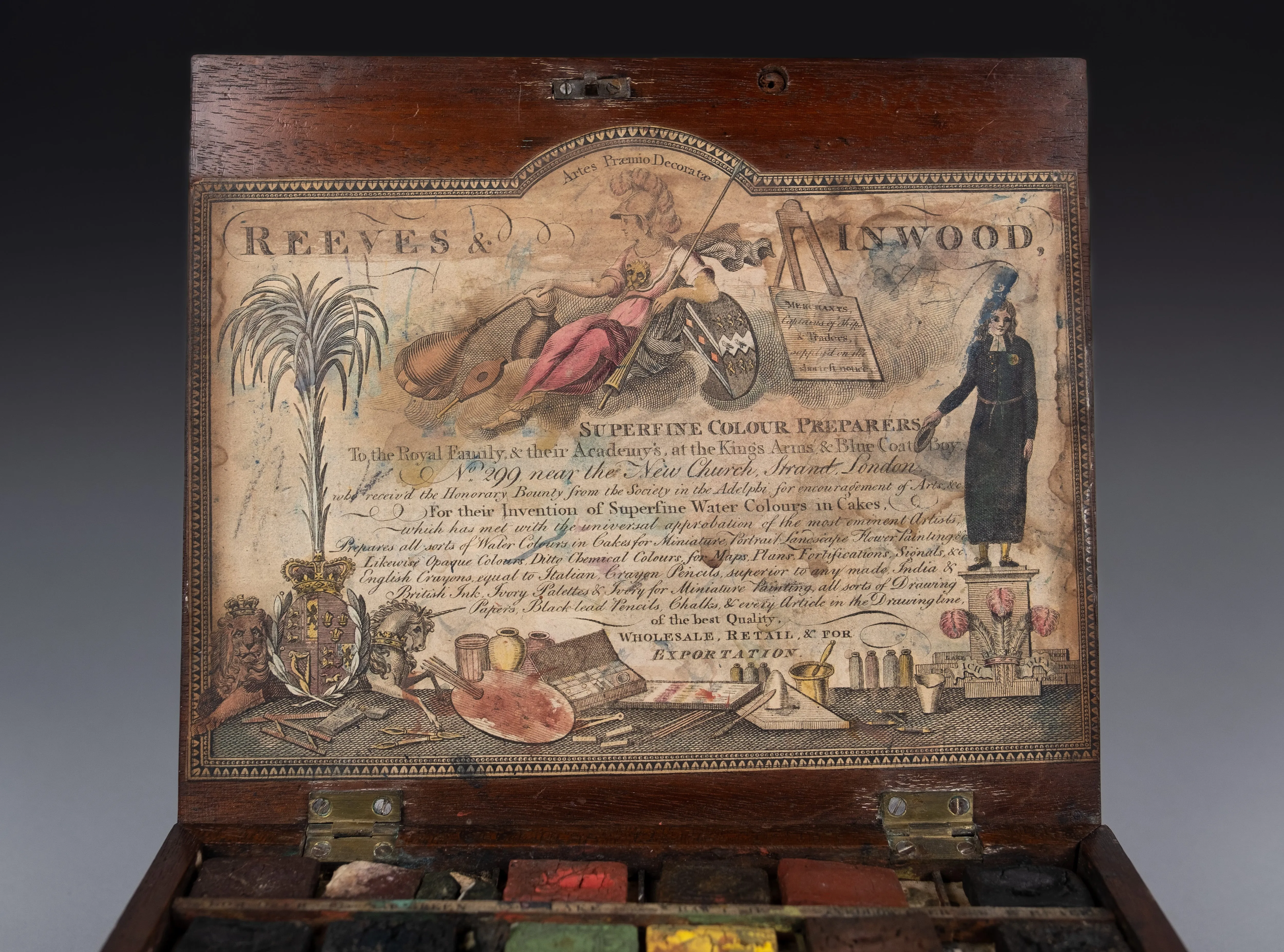 Rare 18th Century Reeves & Inwood Watercolour Paint Box, c.1785