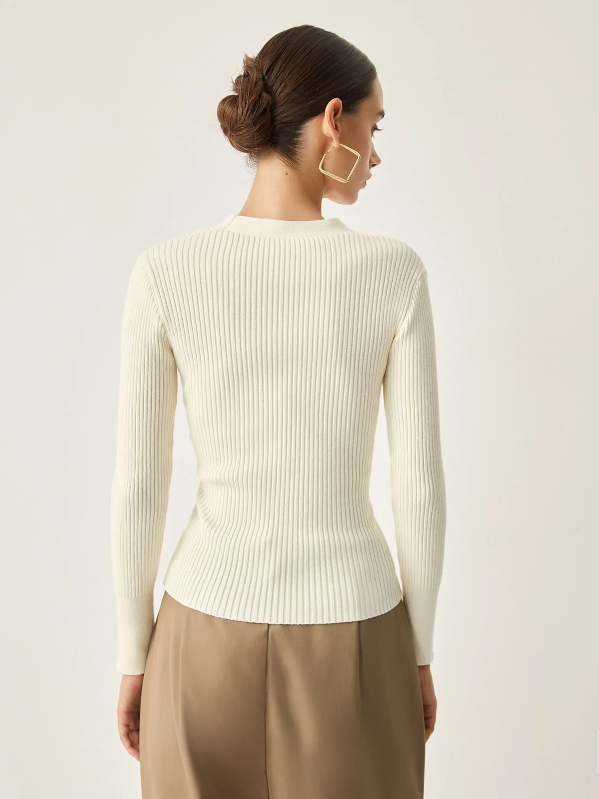 Rib Criss Graceful Cross Sweater