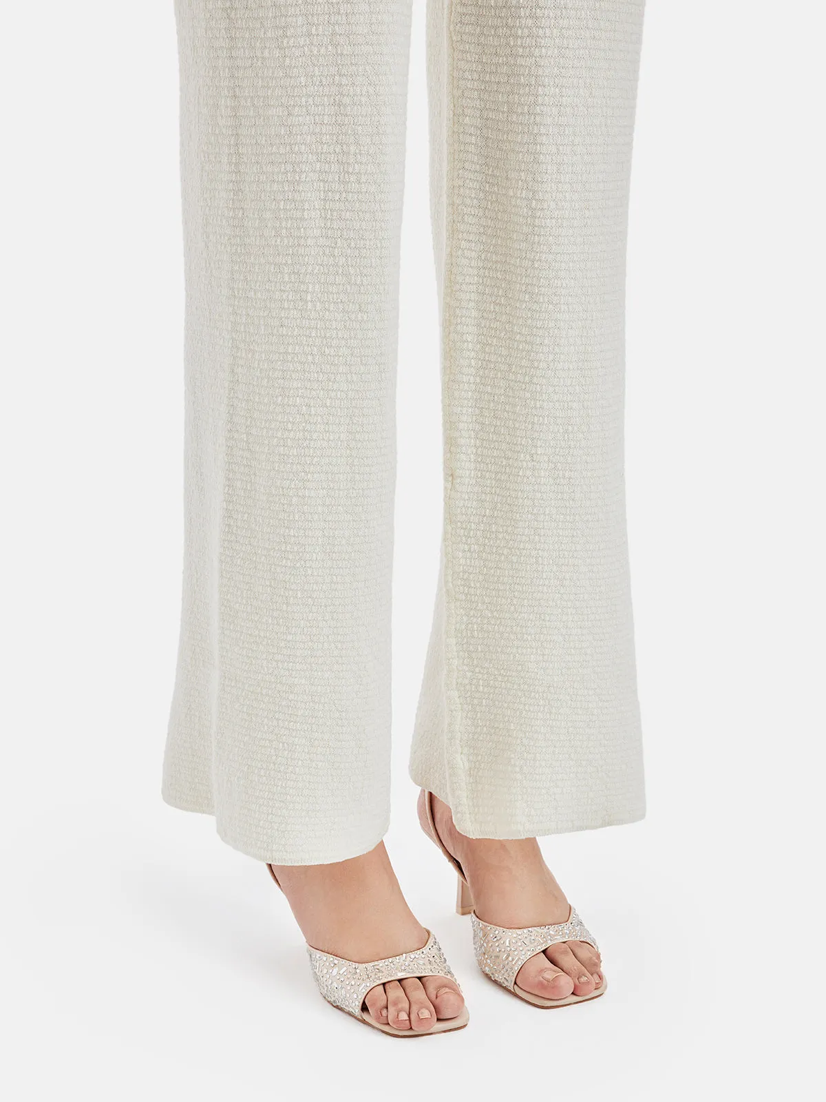 Ribbed Straight-Leg Knit Pants