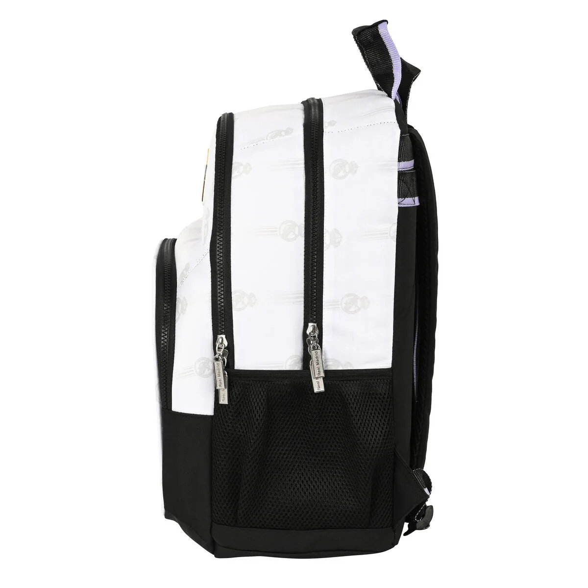 School Bag Real Madrid C.F. Black White (32 x 42 x 16 cm)