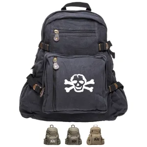 Scribble Skull Heavyweight Canvas Backpack Bag