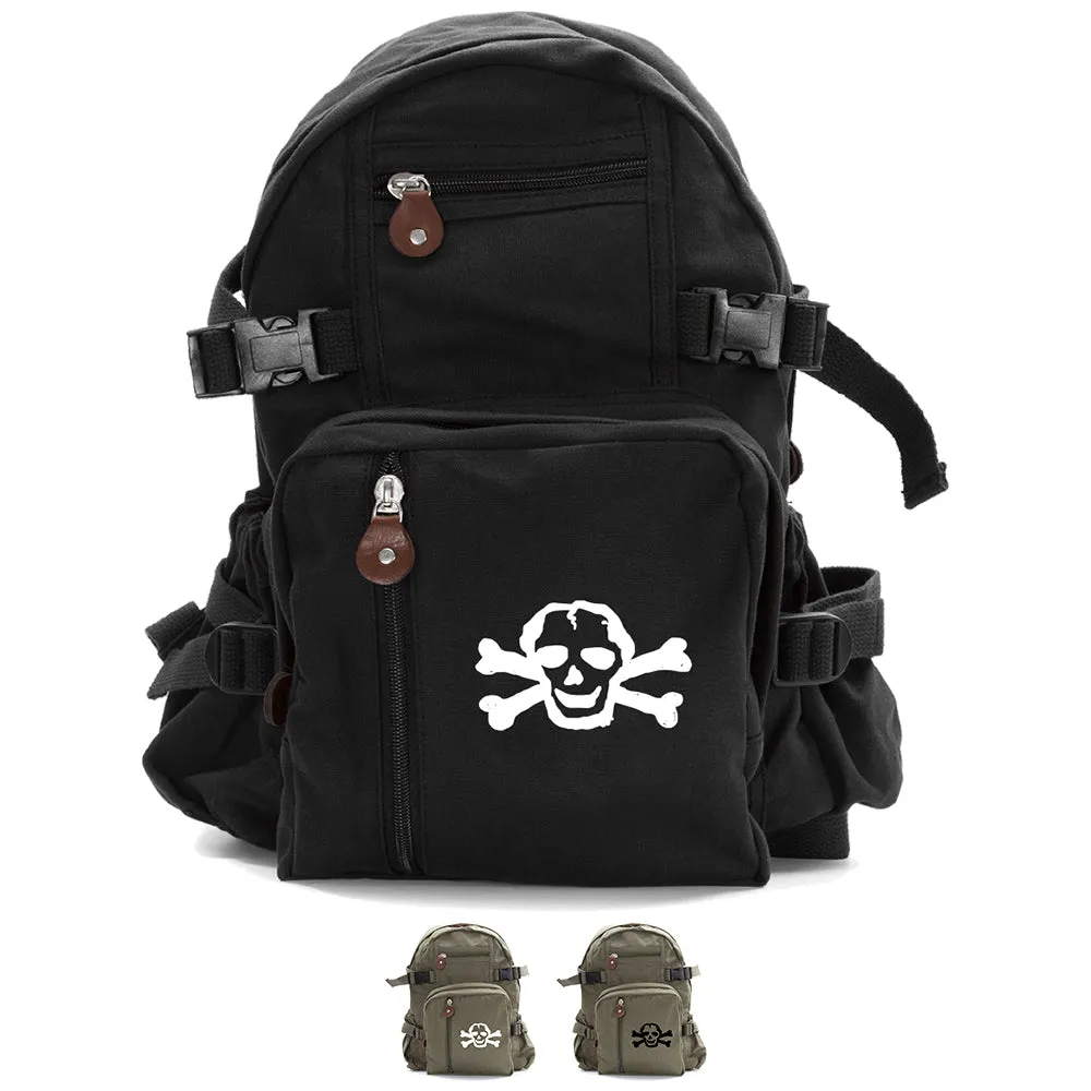 Scribble Skull Heavyweight Canvas Backpack Bag