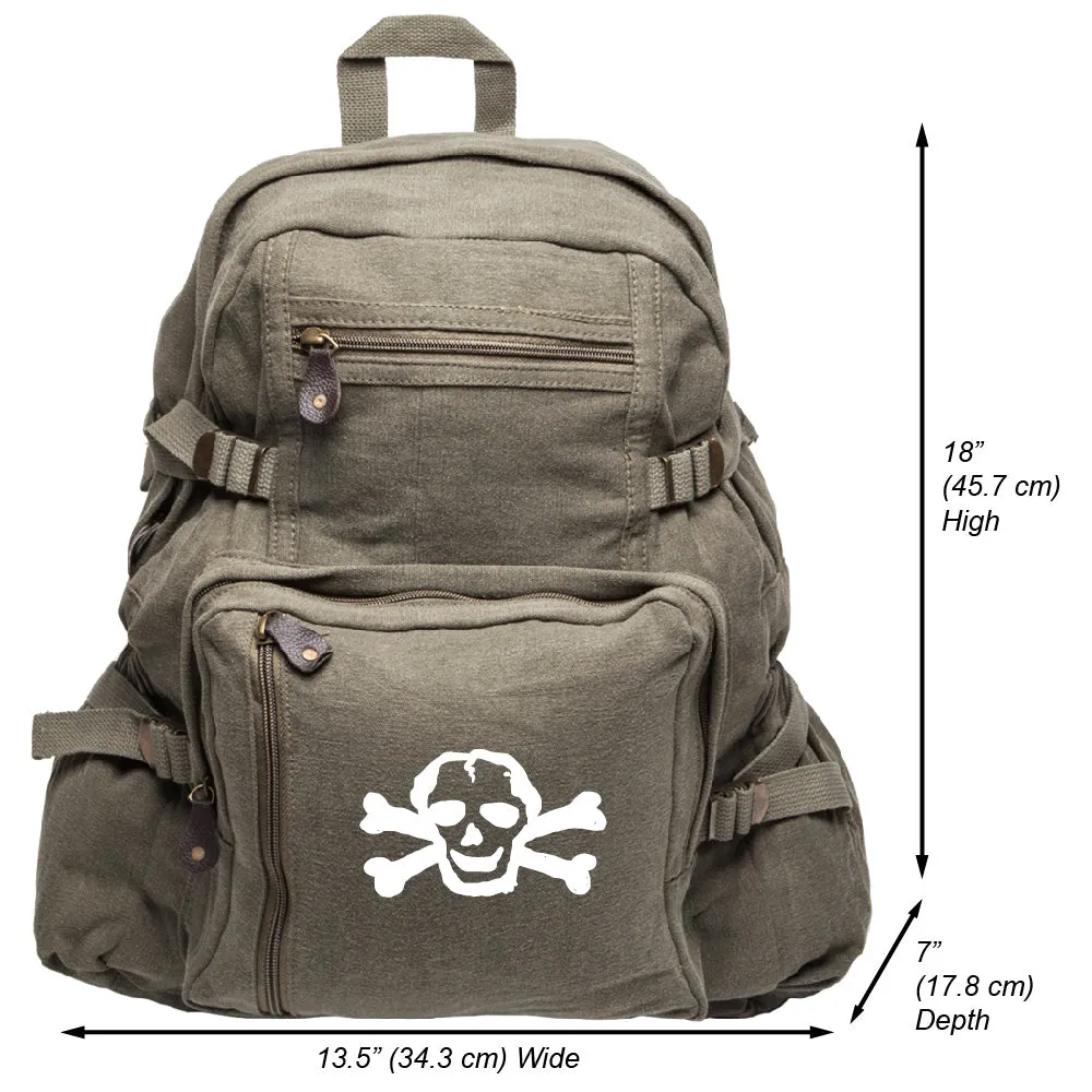 Scribble Skull Heavyweight Canvas Backpack Bag