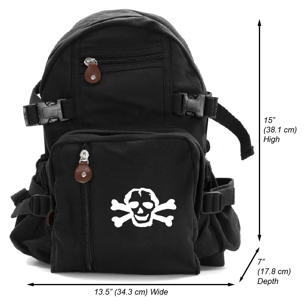 Scribble Skull Heavyweight Canvas Backpack Bag