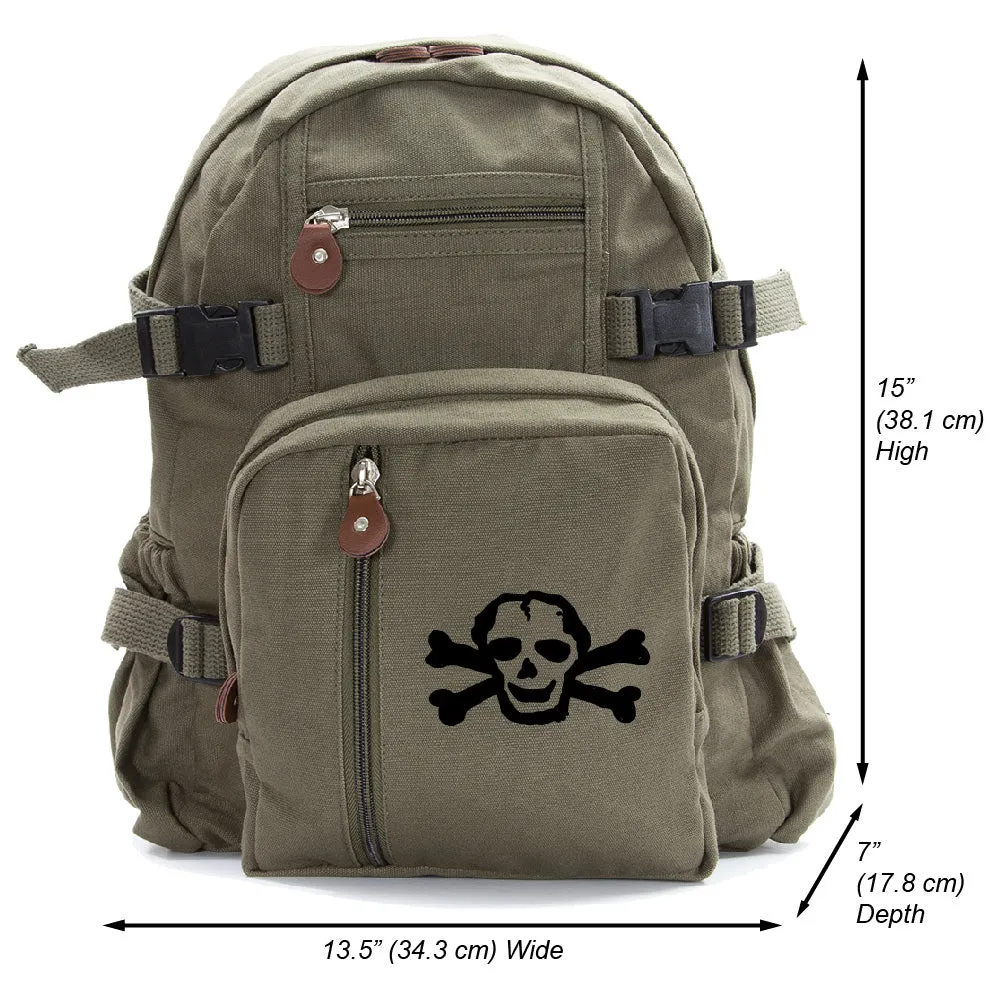 Scribble Skull Heavyweight Canvas Backpack Bag