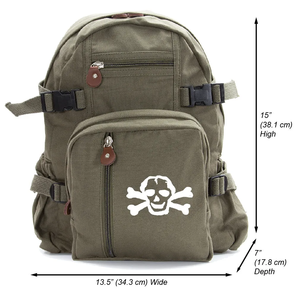 Scribble Skull Heavyweight Canvas Backpack Bag