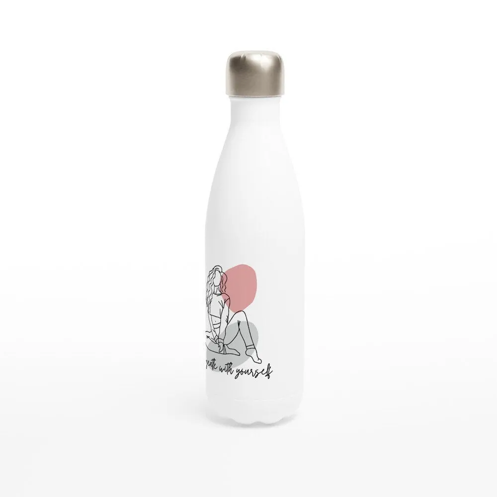 Self Love - White 17oz Stainless Steel Water Bottle