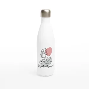 Self Love - White 17oz Stainless Steel Water Bottle