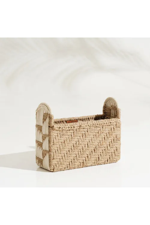 Sirohi Rustic Reverie Magazine Organizer | Jute & White