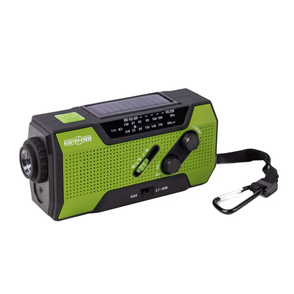 Solar Flashlight & AM/FM/Weather Radio w/ Hand Crank