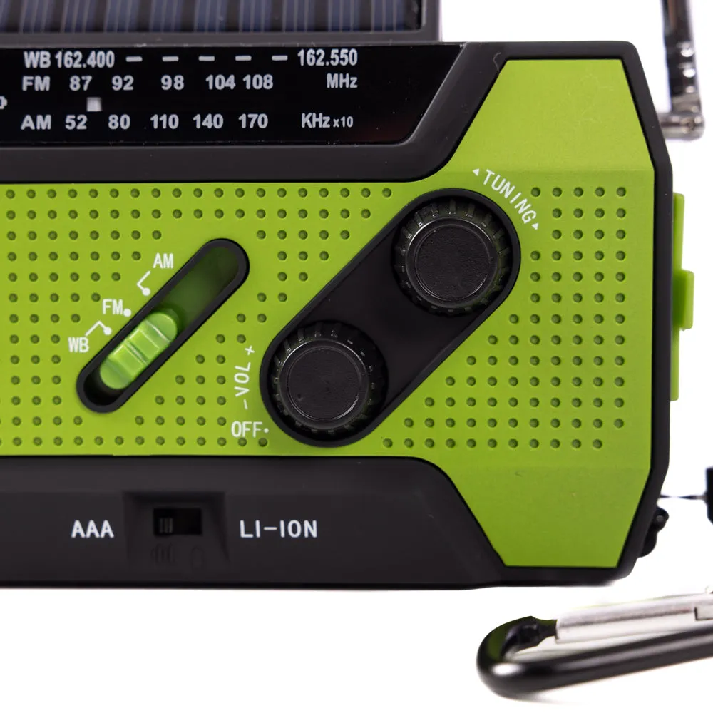 Solar Flashlight & AM/FM/Weather Radio w/ Hand Crank