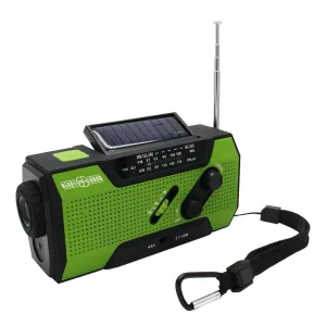 Solar Flashlight & AM/FM/Weather Radio w/ Hand Crank