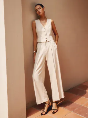 Solid Suit Graceful Straight Leg Pants