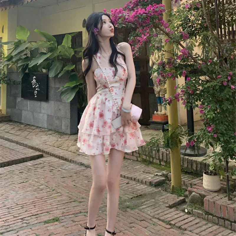 Sweet Floral Graceful Strap Dress