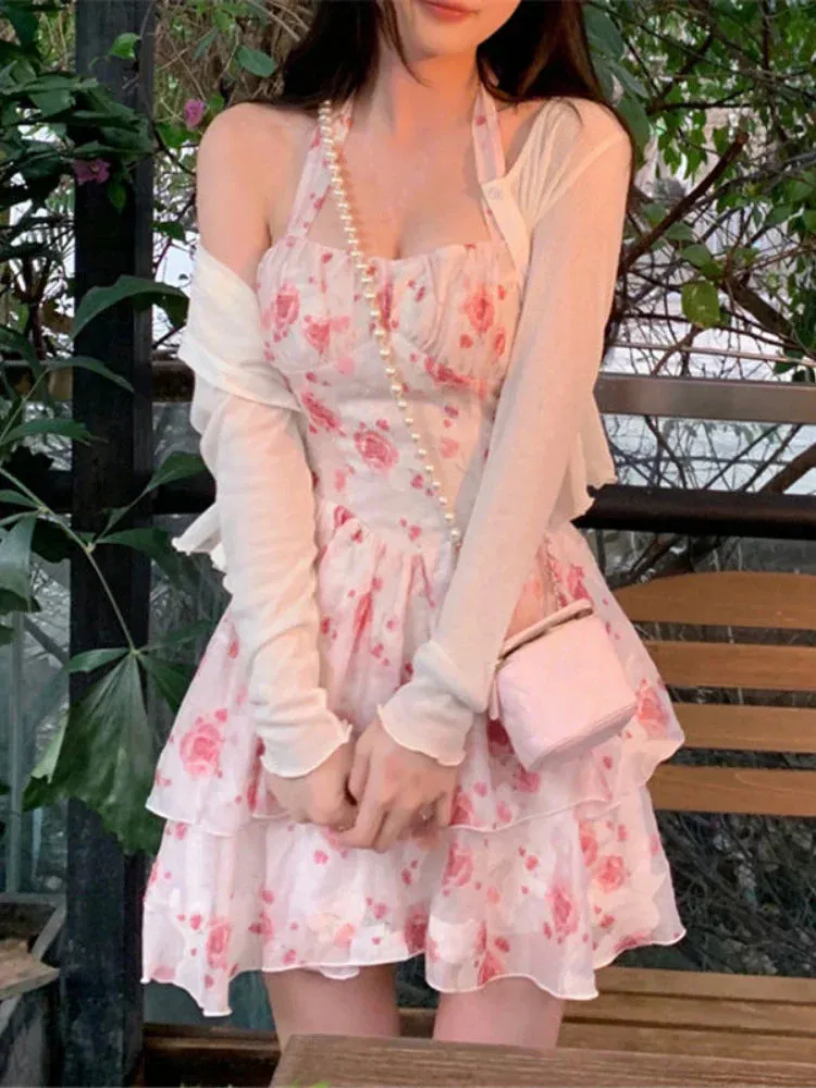 Sweet Floral Graceful Strap Dress