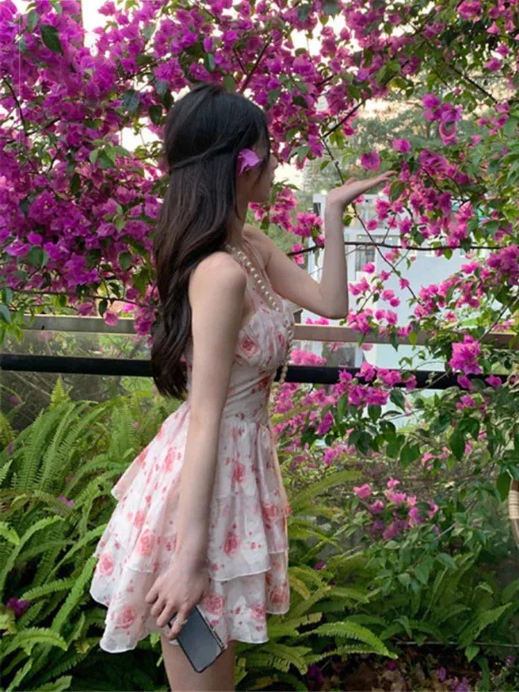 Sweet Floral Graceful Strap Dress