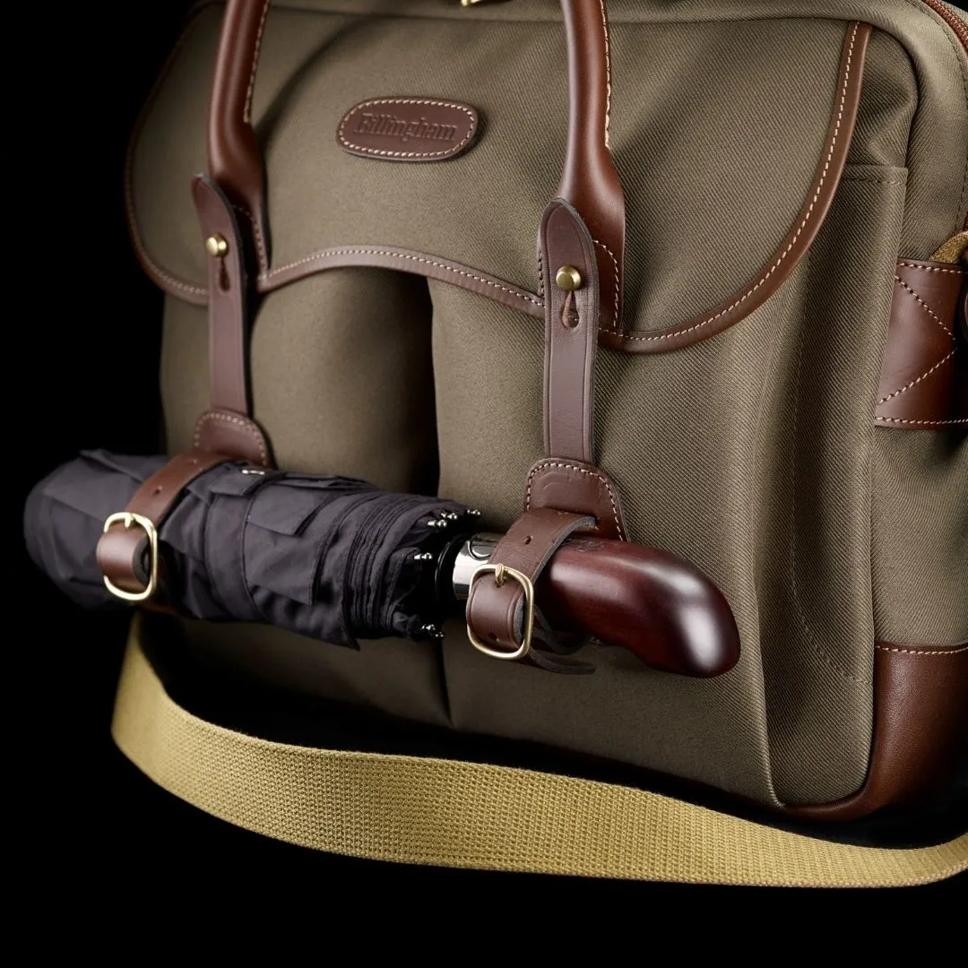 Thomas Briefcase & Laptop Bag - Sage FibreNyte / Chocolate Leather