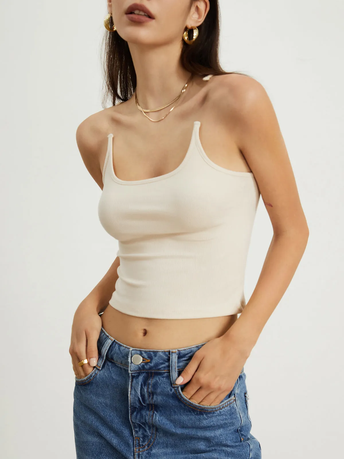 Transparent Strap Graceful Crop Tank Top