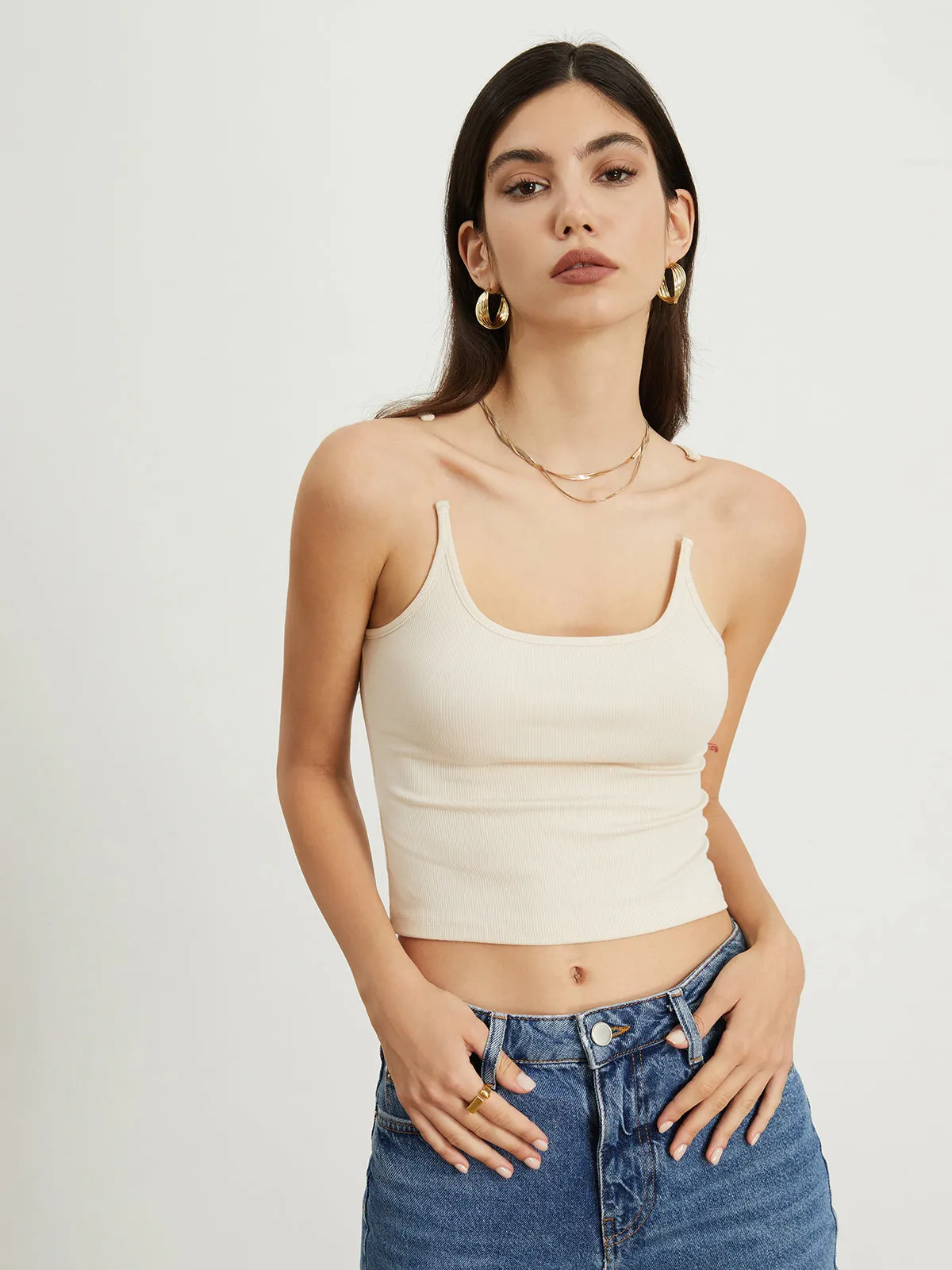 Transparent Strap Graceful Crop Tank Top