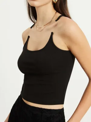 Transparent Strap Graceful Crop Tank Top