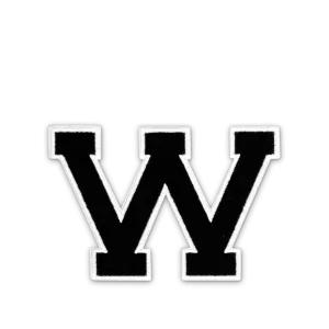 Varsity Letter W - Black