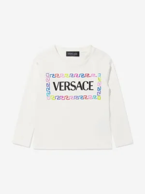 Versace Girls Long Sleeve Box Logo T-Shirt