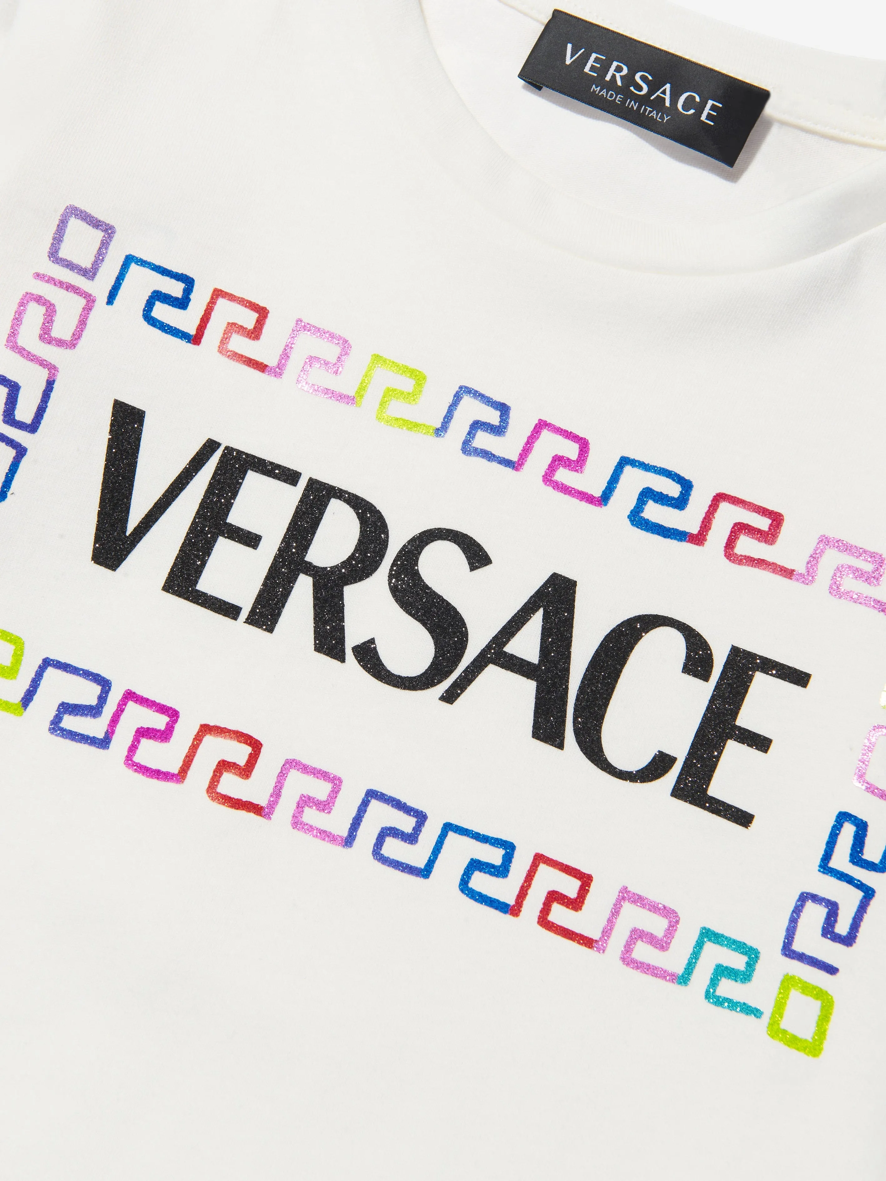 Versace Girls Long Sleeve Box Logo T-Shirt