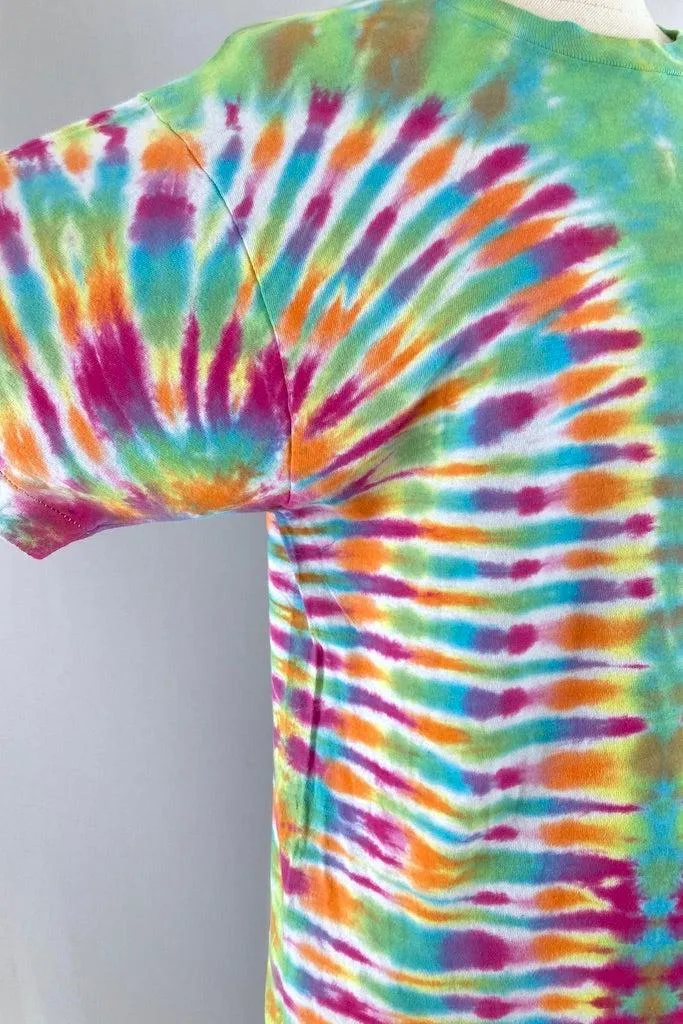 Vintage 1980s Tie Dye T-Shirt - Green Wave