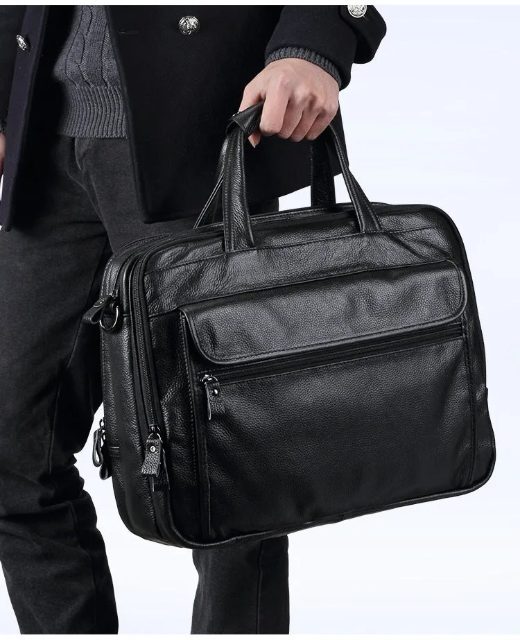 Vintage Men Leather Business Briefcases Laptop