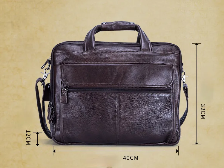 Vintage Men Leather Business Briefcases Laptop