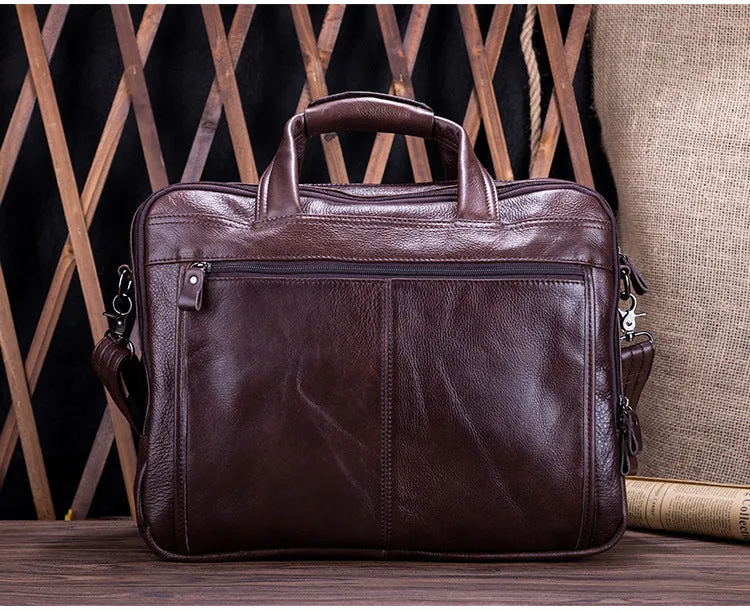 Vintage Men Leather Business Briefcases Laptop