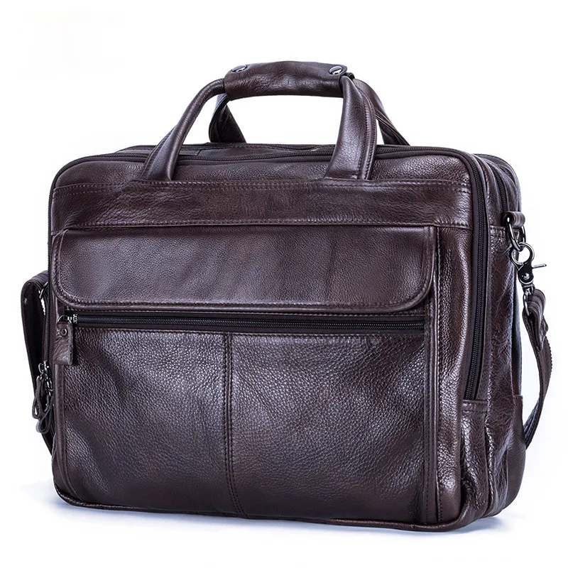 Vintage Men Leather Business Briefcases Laptop