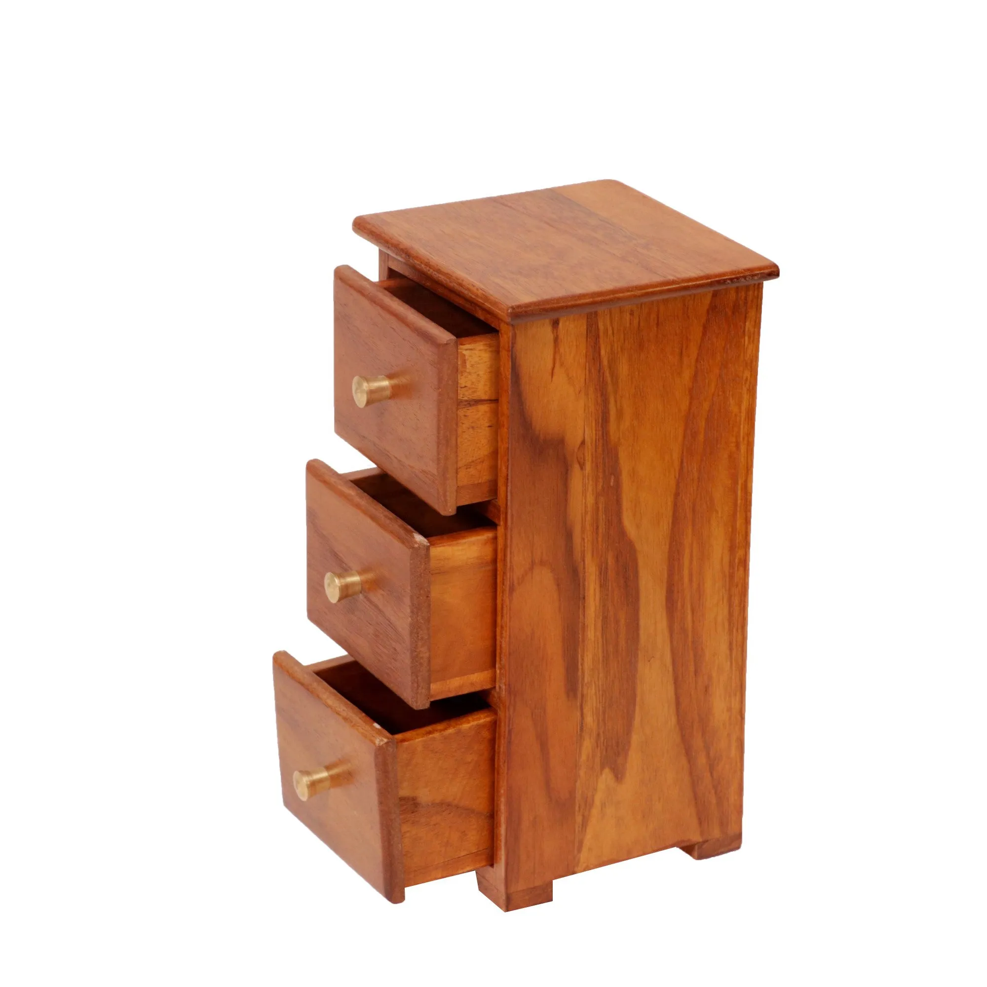 Wooden Miniature Outer Space 3 Drawer Chest Tower (The product is used as Desk organiser) (Natural Touch)