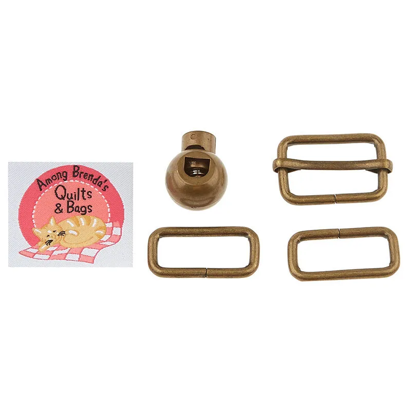 Woolly, Woolly Bag Pattern Hardware Kit - Brass