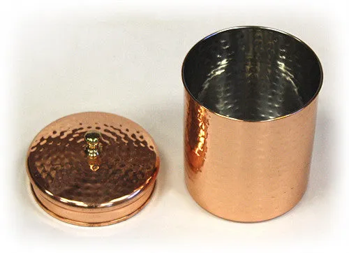 Zuccor Stainless Steel Canister w/ Hammered Copper Plated Exterior - 6.5"