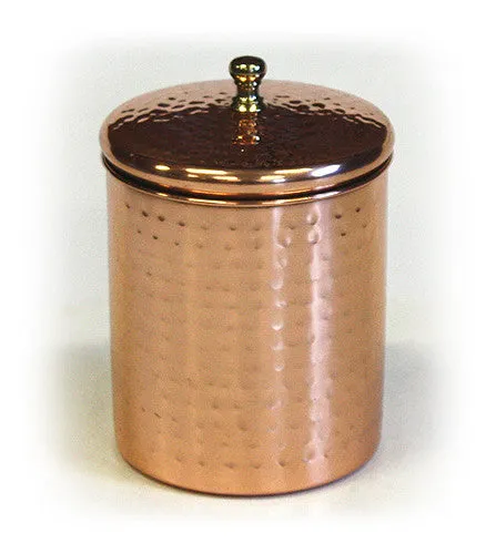 Zuccor Stainless Steel Canister w/ Hammered Copper Plated Exterior - 6.5"